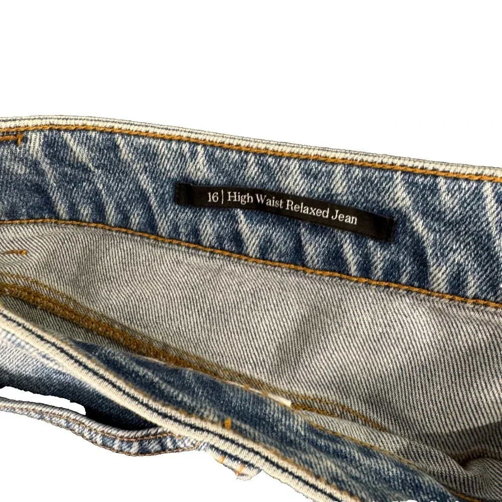 Talbots Womens High Waist Straight Leg Jeans 16 Relaxed Mom Denim‎ Normcore NWT